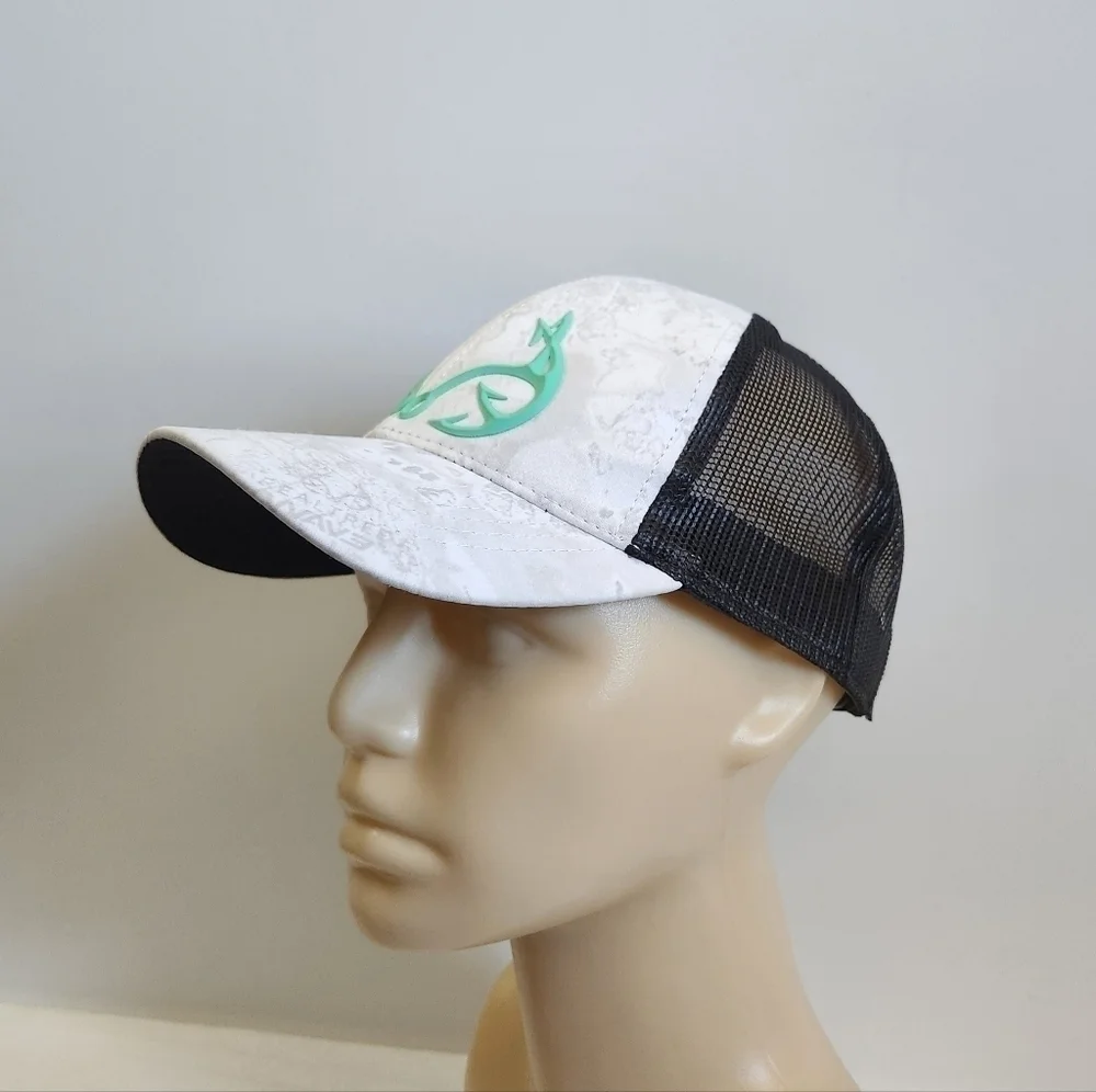 Realtree Women's White Gray Camo Teal Fishing Mesh Baseball Hat Cap